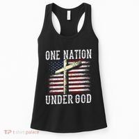 One Nation Under God America American Us Usa Patriotic Us Women's Tank Top thumb 0