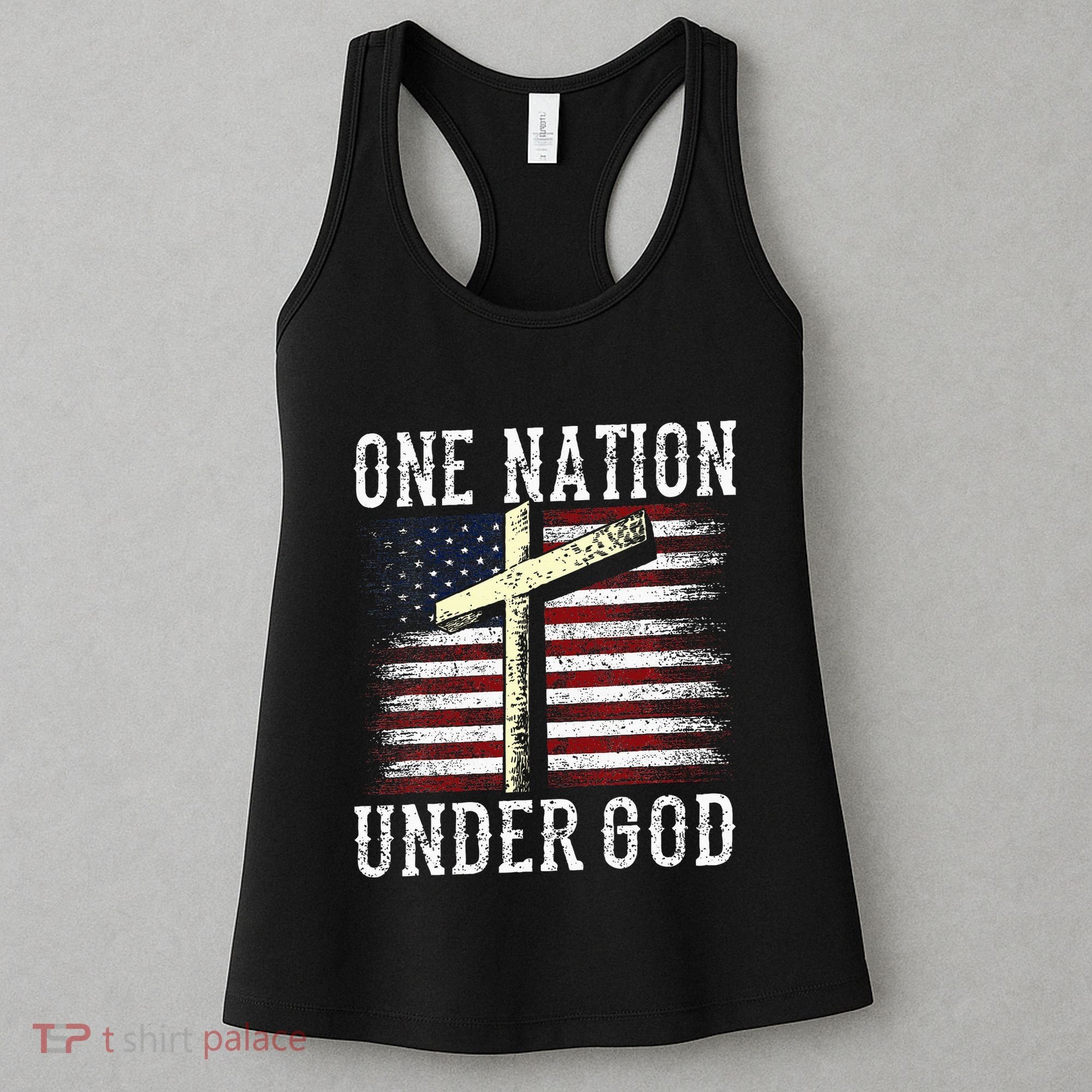 One Nation Under God America American Us Usa Patriotic Us Women's Tank Top