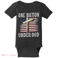 One Nation Under God America American Us Usa Patriotic Us Baby Bodysuit thumb 0