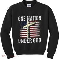 One Nation Under God America American Us Usa Patriotic Us Kids Sweatshirt thumb 0