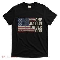 One Nation Under God Christian Usa Vintage American Flag T-Shirt thumb 0