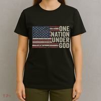 One Nation Under God Christian Usa Vintage American Flag T-Shirt thumb 4