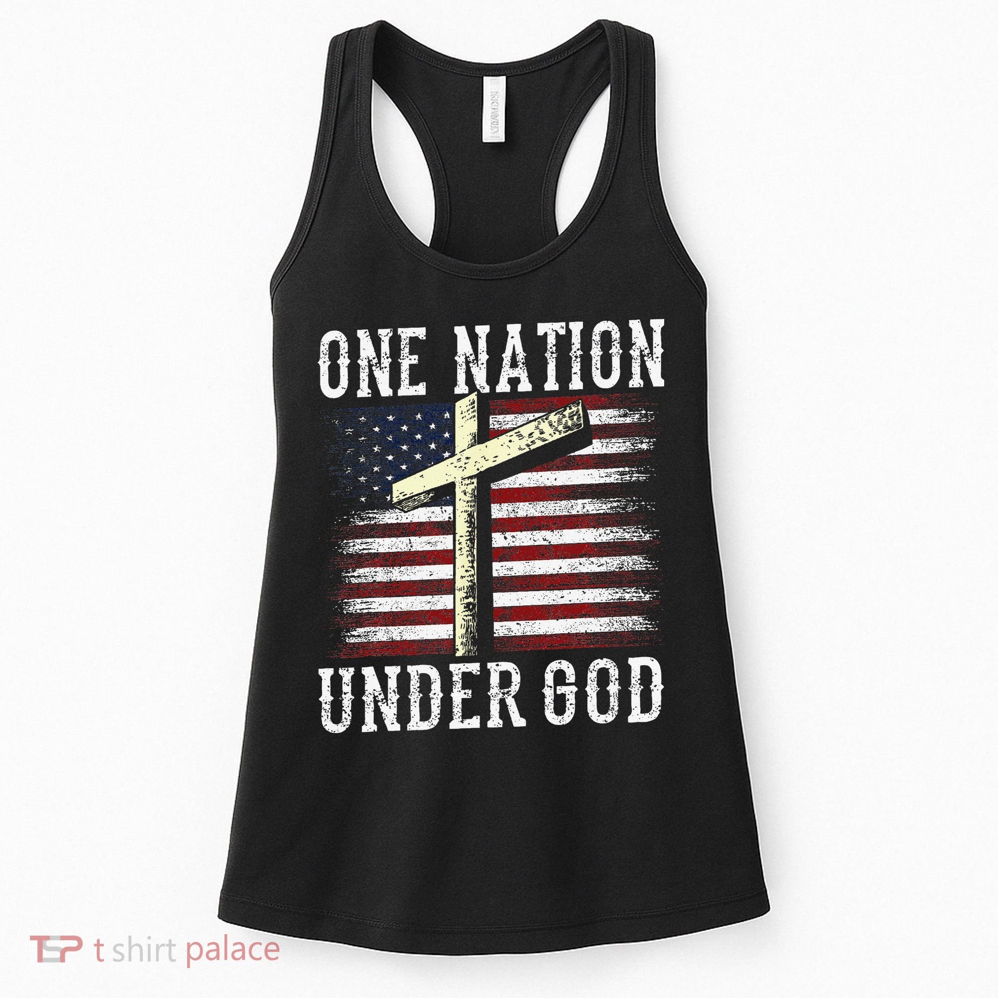 One Nation Under God America American Us Usa Patriotic Us Women's Tank Top