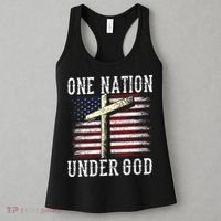 One Nation Under God America American Us Usa Patriotic Us Women's Tank Top thumb 3