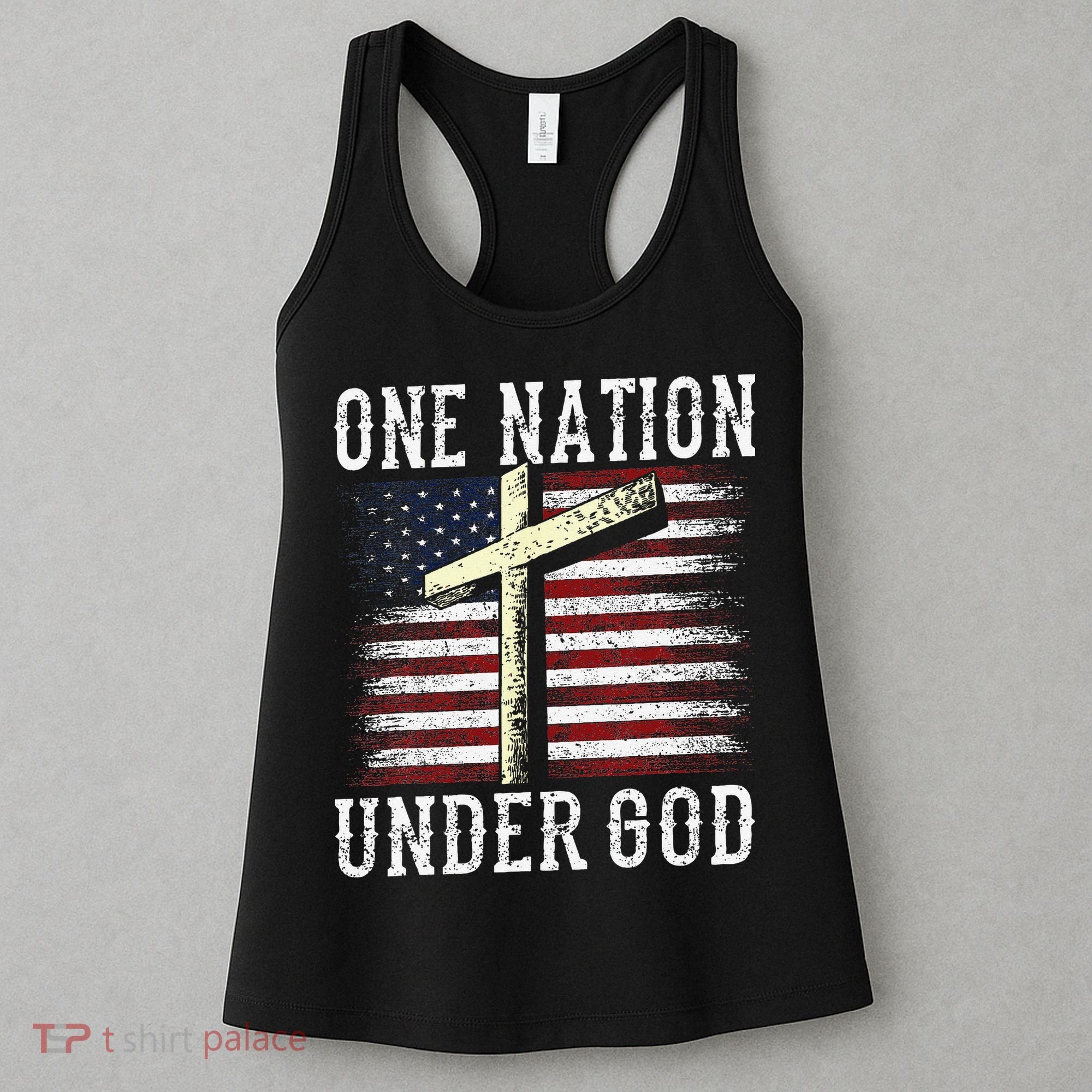 One Nation Under God America American Us Usa Patriotic Us Women's Tank Top