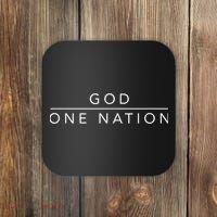 One Nation Under God Line Art Patriotic Christian Coaster thumb 0