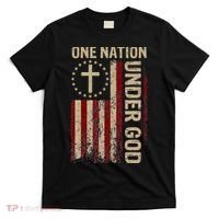 One Nation Under God Flag 4th Of July Patriotic Christian T-Shirt thumb 0