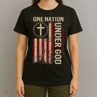 One Nation Under God Flag 4th Of July Patriotic Christian T-Shirt thumb 4