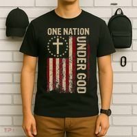 One Nation Under God Flag 4th Of July Patriotic Christian T-Shirt thumb 6
