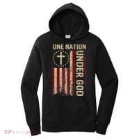 One Nation Under God Flag 4th Of July Patriotic Christian Women's Hoodie thumb 0