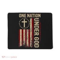 One Nation Under God Flag 4th Of July Patriotic Christian Mousepad thumb 0