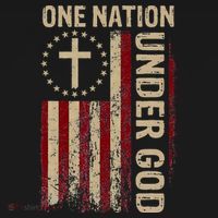 One Nation Under God Flag 4th Of July Patriotic Christian Mousepad thumb 1