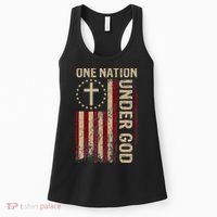 One Nation Under God Flag 4th Of July Patriotic Christian Women's Tank Top thumb 0