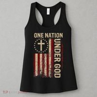 One Nation Under God Flag 4th Of July Patriotic Christian Women's Tank Top thumb 3