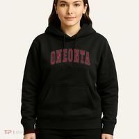 Oneonta New York Souvenir College Style Red Text Hoodie thumb 5