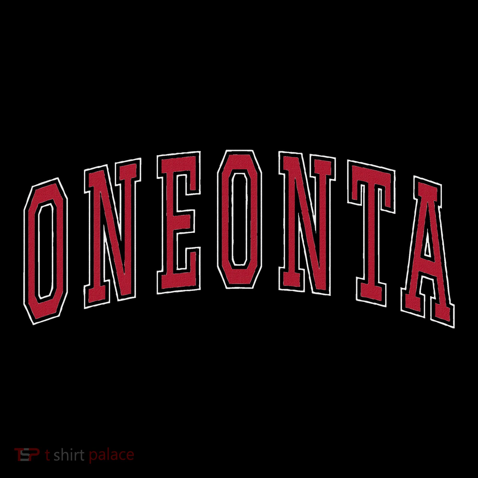 Oneonta New York Souvenir College Style Red Text Women's Hoodie