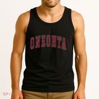 Oneonta New York Souvenir College Style Red Text Tank Top thumb 3