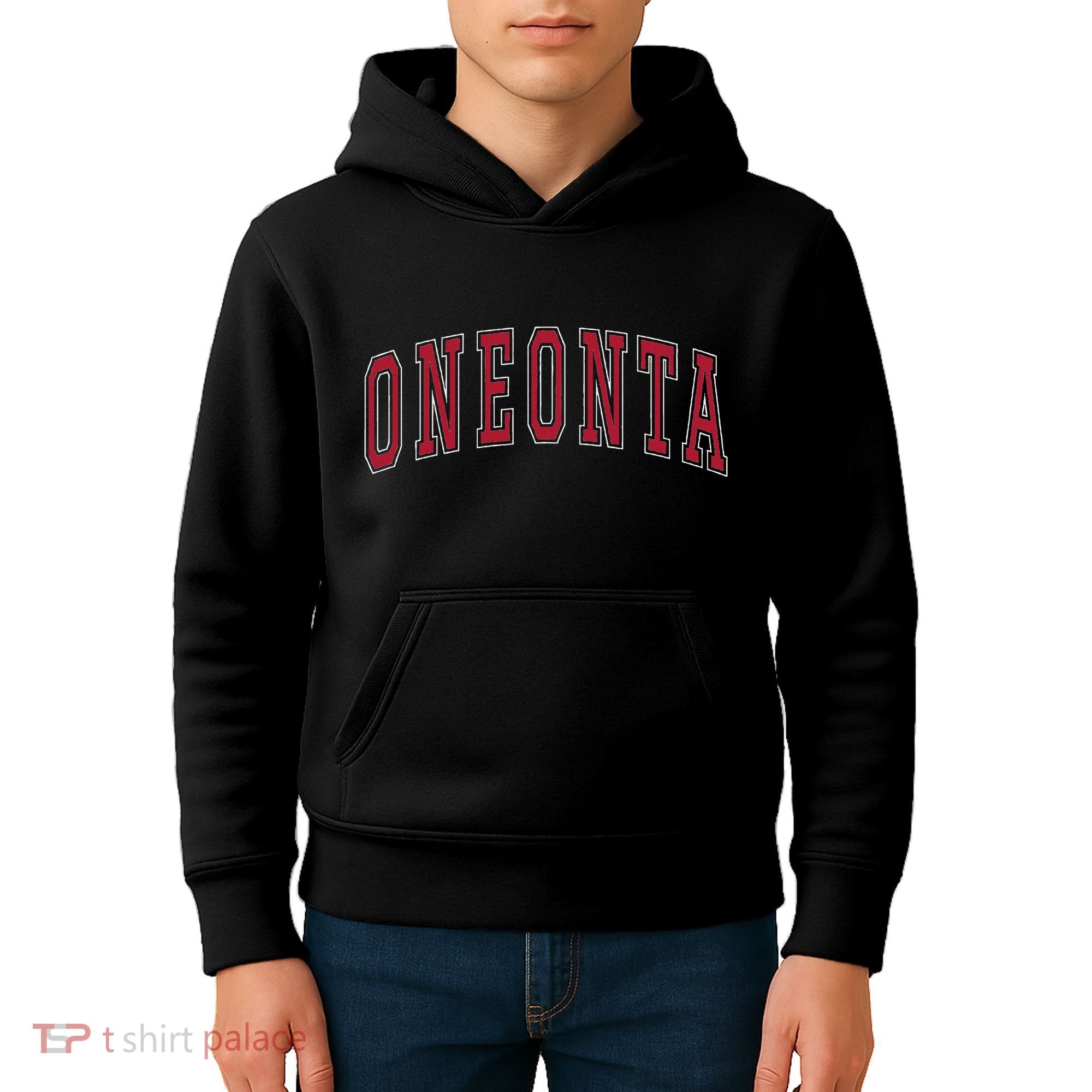 Oneonta New York Souvenir College Style Red Text Kids Hoodie