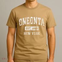 Oneonta New York Ny Vintage Established T-Shirt thumb 3