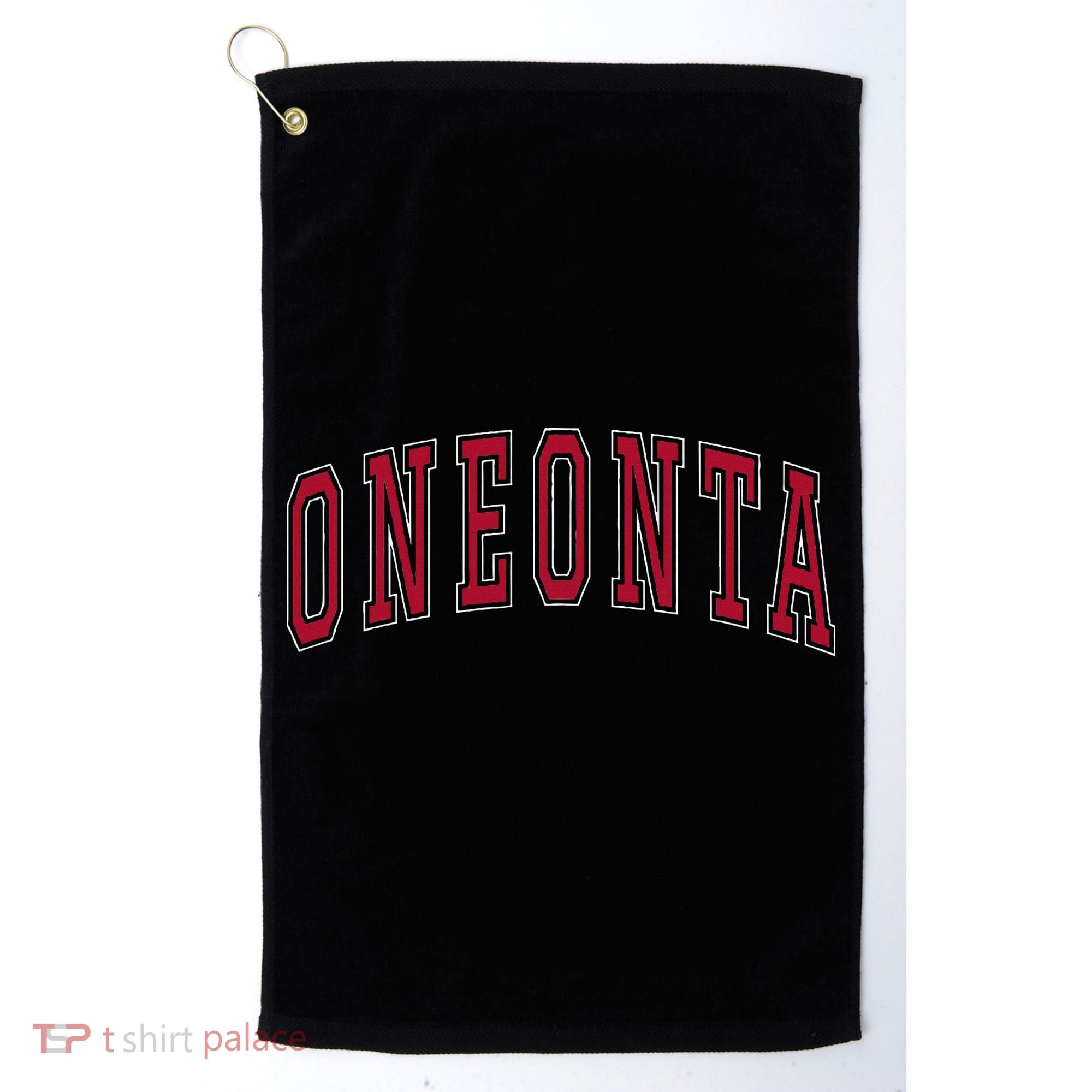 Oneonta New York Souvenir College Style Red Golf Towel