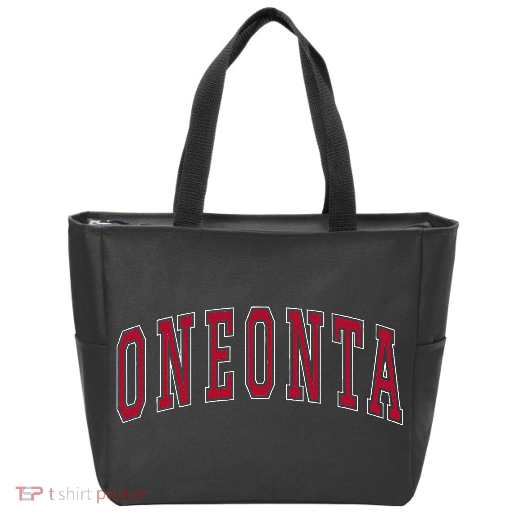 Oneonta New York Souvenir College Style Red Tote Bag