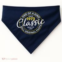 One Of A Kind Since 1973 Classic 50th Birthday USA-Made Doggie Bandana thumb 0