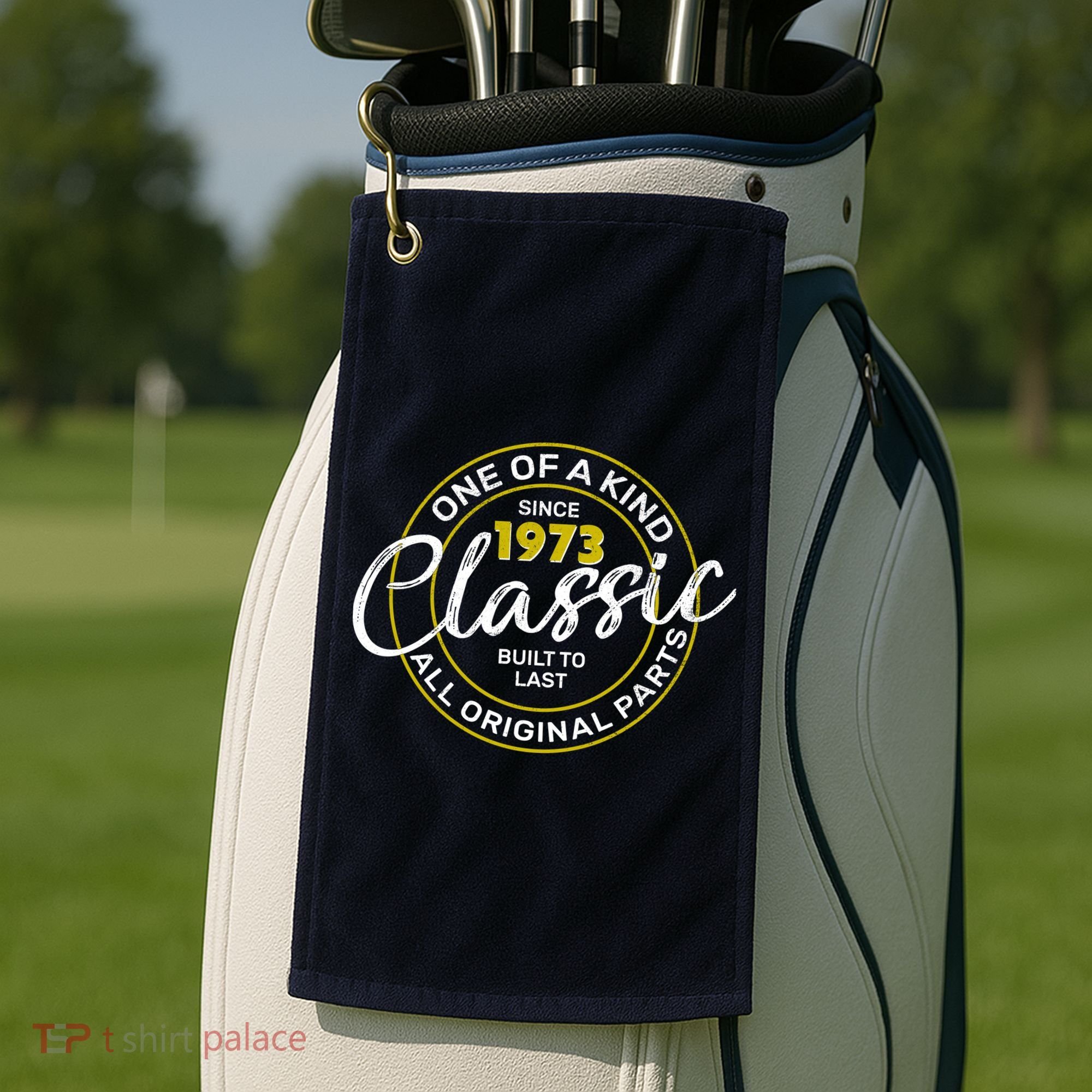 One Of A Kind Since 1973 Classic 50th Birthday Golf Towel