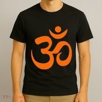 Om Omkar Aum Symbol Orange Graphic Spiritual Yoga Meditation T-Shirt thumb 3
