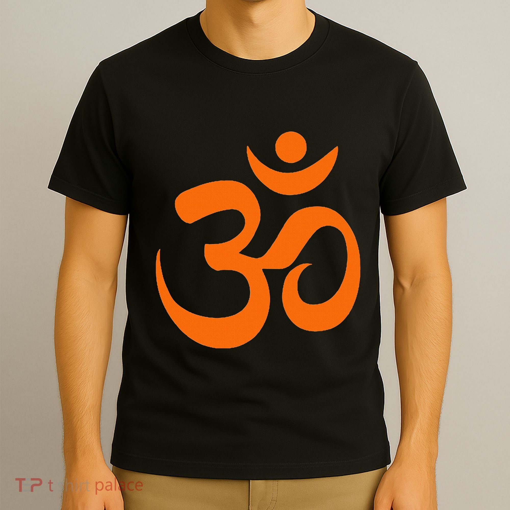 Om Omkar Aum Symbol Orange Graphic Spiritual Yoga Meditation T-Shirt