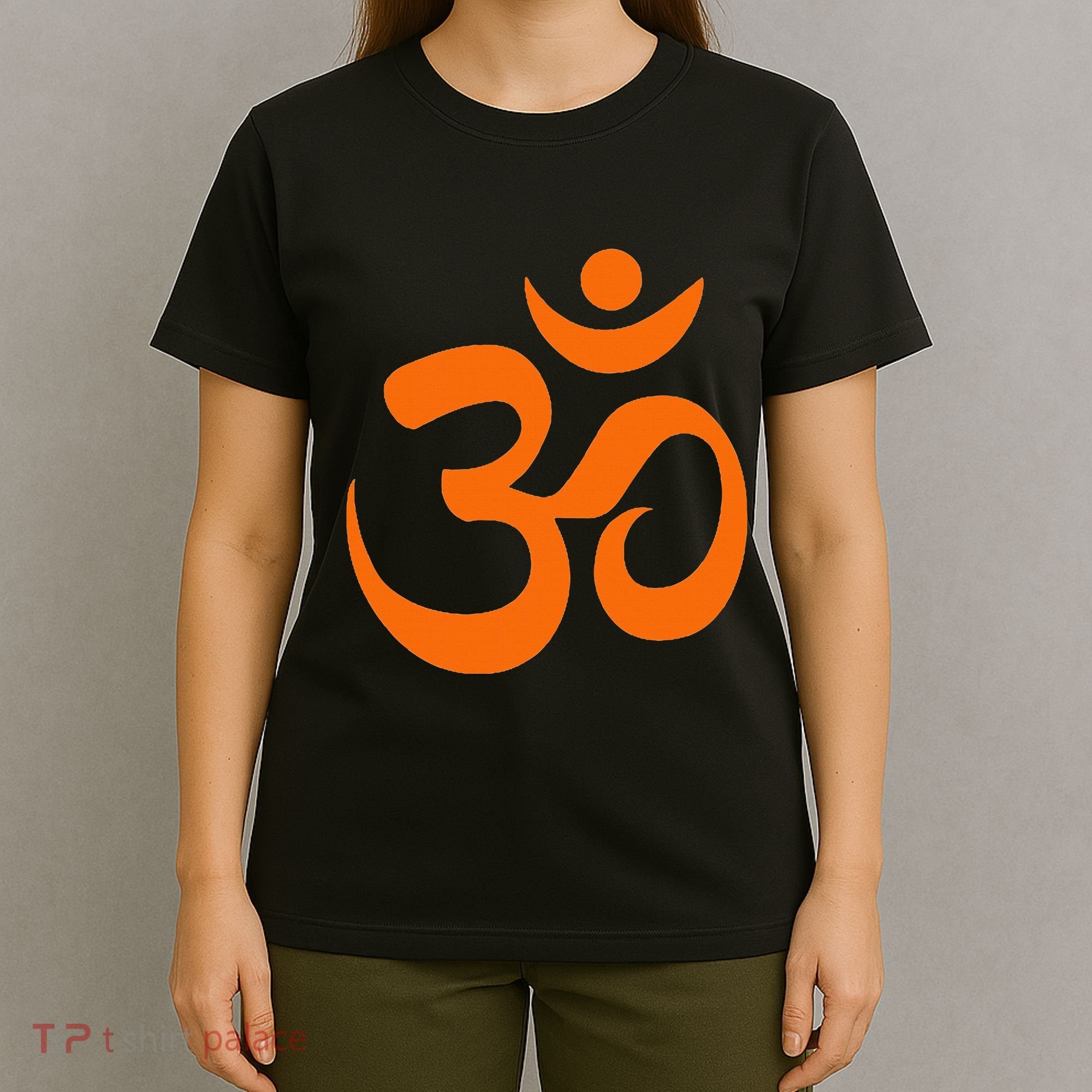 Om Omkar Aum Symbol Orange Graphic Spiritual Yoga Meditation T-Shirt
