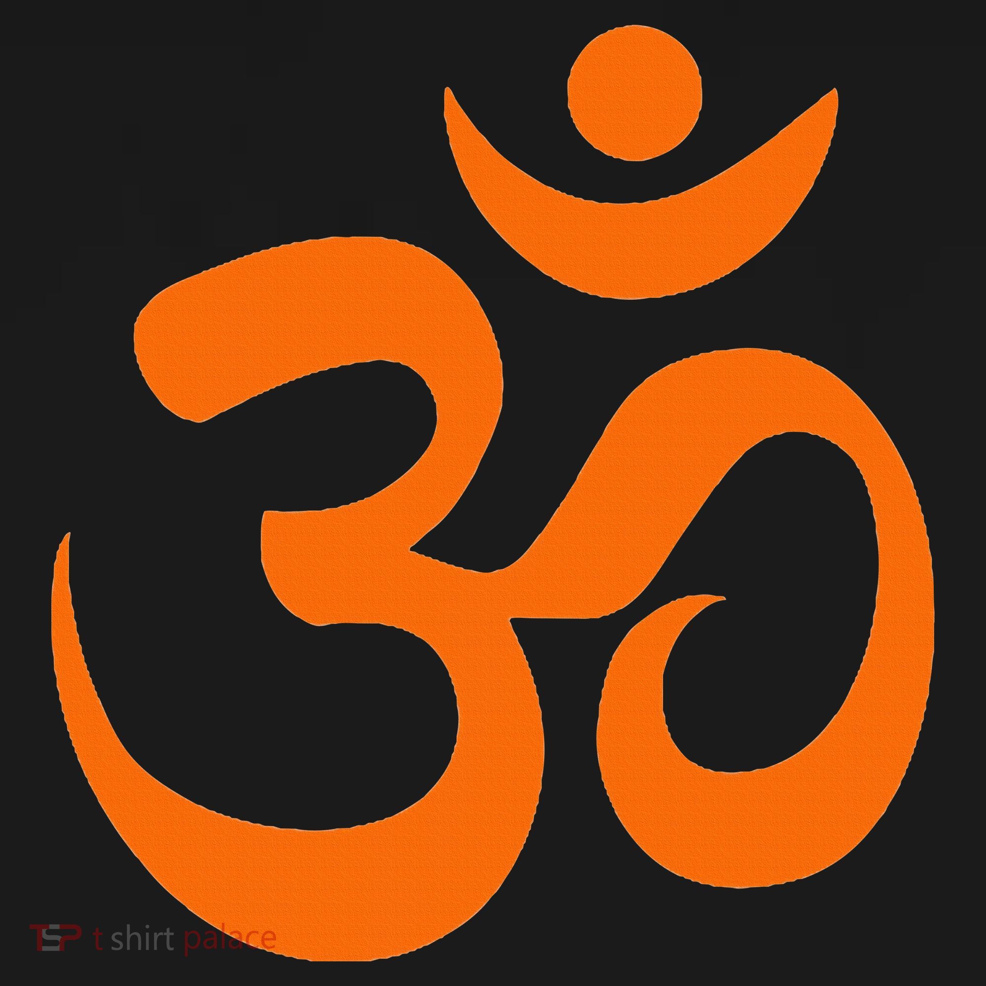 Om Omkar Aum Symbol Orange Graphic Spiritual Yoga Meditation T-Shirt