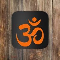 Om Omkar Aum Symbol Orange Graphic Spiritual Yoga Meditation Coaster thumb 0