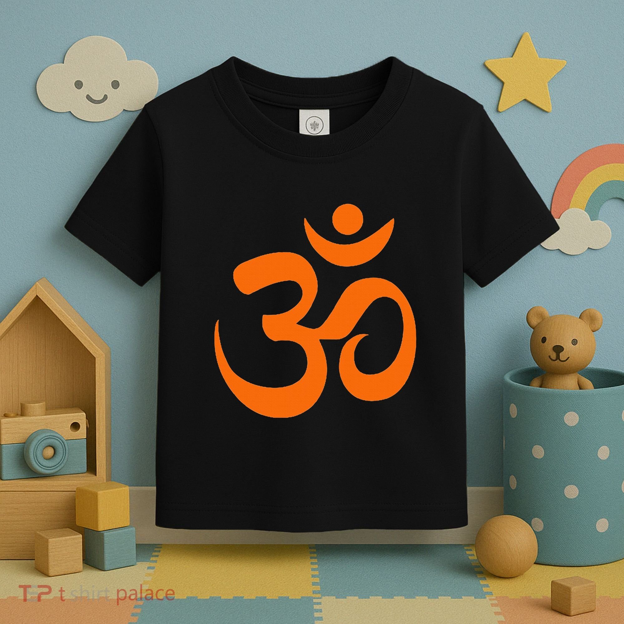 Om Omkar Aum Symbol Orange Graphic Spiritual Yoga Meditation Toddler T-Shirt