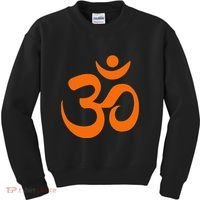 Om Omkar Aum Symbol Orange Graphic Spiritual Yoga Meditation Kids Sweatshirt thumb 0