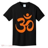 Om Omkar Aum Symbol Orange Graphic Spiritual Yoga Meditation Kids T-Shirt thumb 0