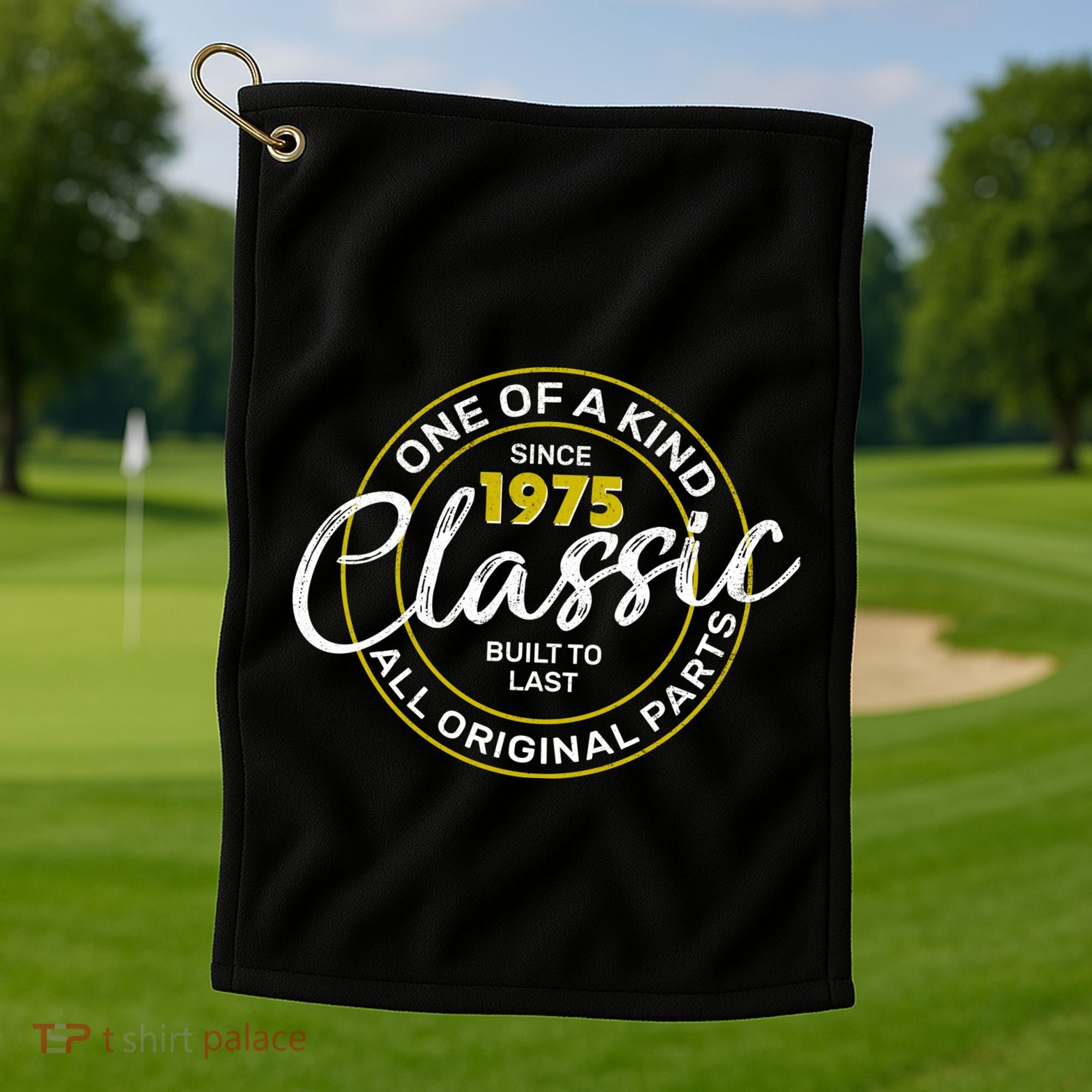 One Of A Kind Since 1975 Classic 50th Birthday Golf Towel