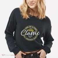 One Of A Kind Since 1975 Classic 50th Birthday Cropped Pullover Crew thumb 2