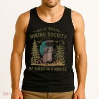Out Of Breath Hiking Society Raccoon Be There In A Minute  Tank Top thumb 3