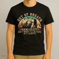 Out Of Breath Hiking Society Hiker Nature Love T-Shirt thumb 3