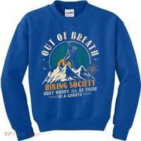 Out Of Breath Hiking Society Kids Sweatshirt thumb 0