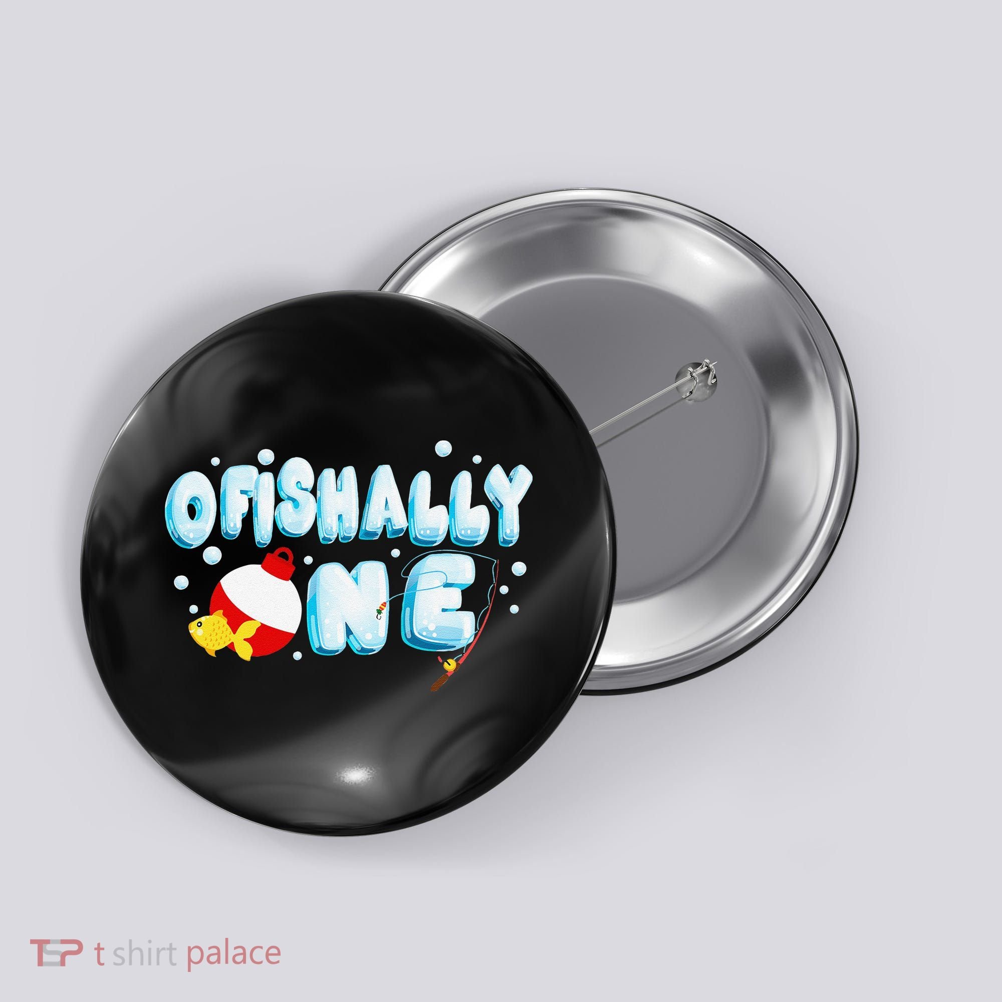 Ofishally One Birthday Outfit For Fish Lover Button