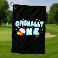 Ofishally One Birthday Outfit For Fish Lover Golf Towel thumb 1
