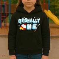 Ofishally One Birthday Outfit For Fish Lover Kids Hoodie thumb 3