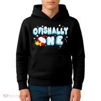 Ofishally One Birthday Outfit For Fish Lover Kids Hoodie thumb 4