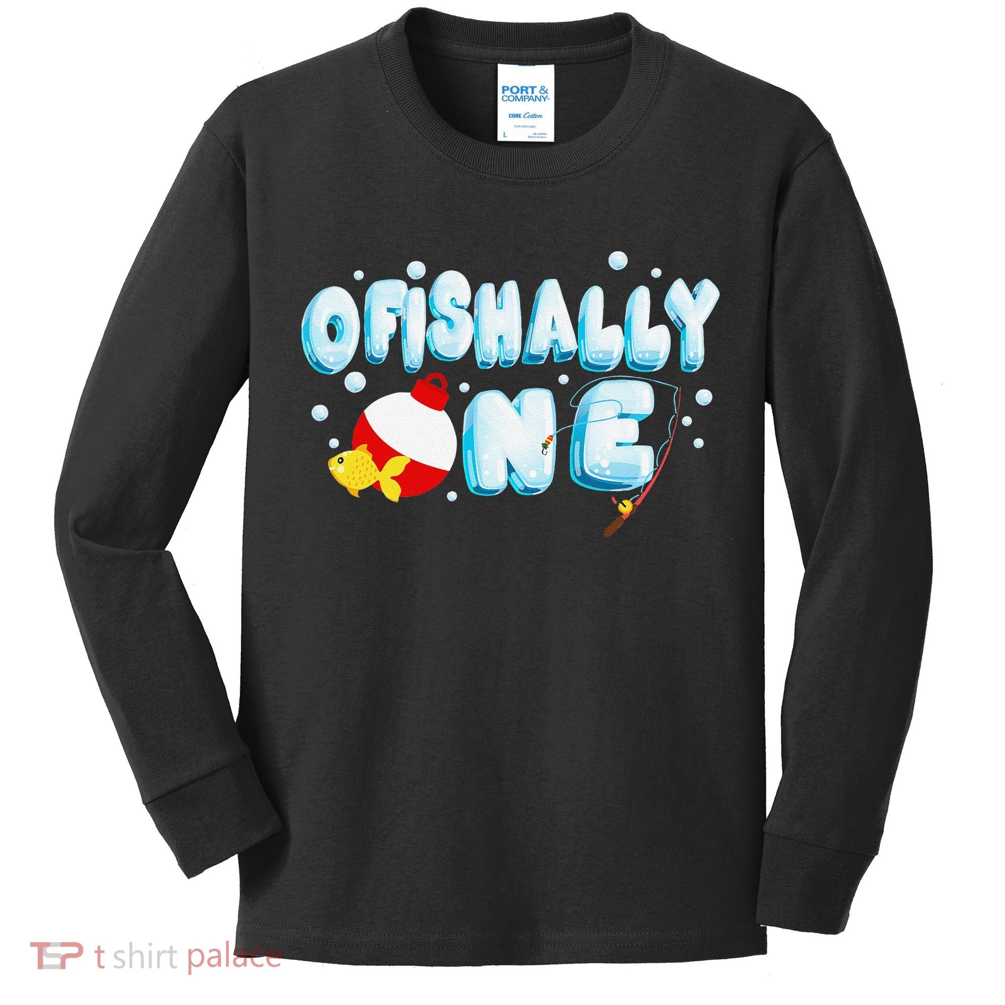 Ofishally One Birthday Outfit For Fish Lover Kids Long Sleeve Shirt