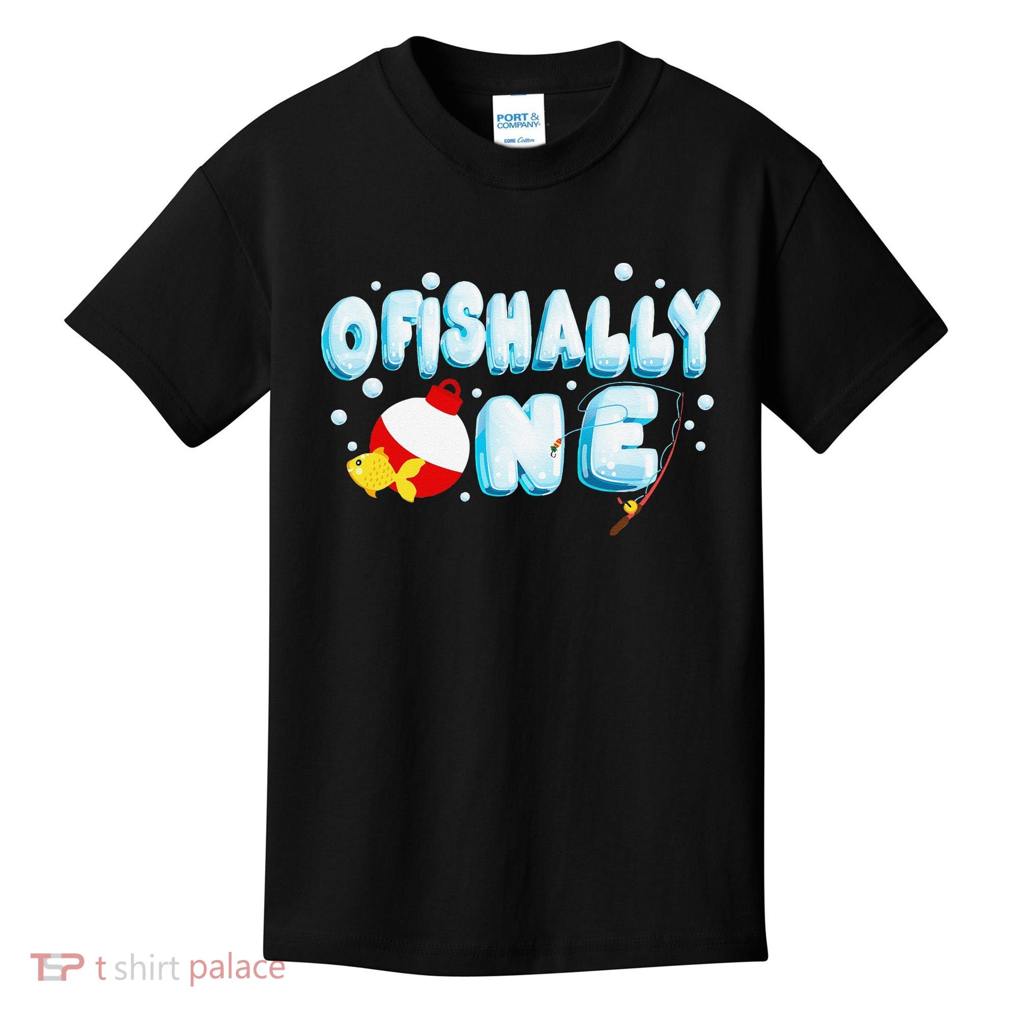 Ofishally One Birthday Outfit For Fish Lover Kids T-Shirt