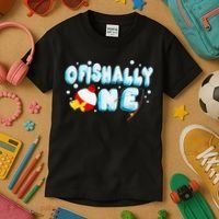 Ofishally One Birthday Outfit For Fish Lover Kids T-Shirt thumb 3