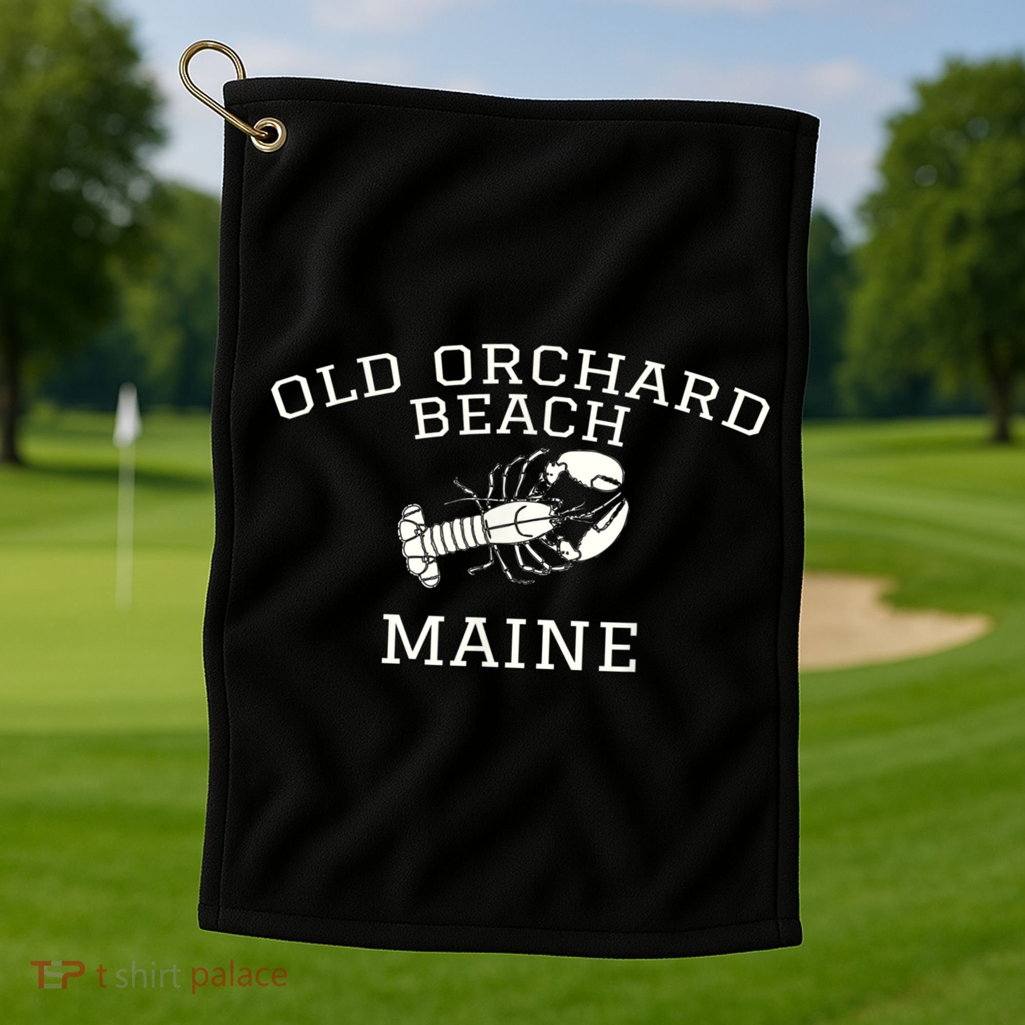 Old Orchard Beach Maine Lobster Golf Towel