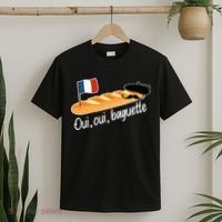 Oui Oui Baguette French Bread France Lover Francophile T-Shirt thumb 2