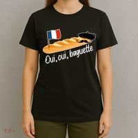 Oui Oui Baguette French Bread France Lover Francophile T-Shirt thumb 4